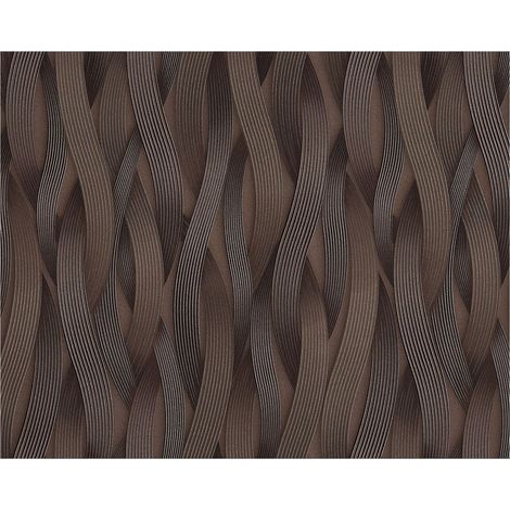 Stripes wallpaper wall EDEM 81130BR26 non-woven wallpaper textured Ton-sur-ton and metallic highlights brown bronze silver 10.65 m2 (114 ft2)