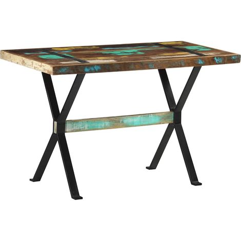 Table à manger Scandinave - Table de salle à manger 120x60x76cm Bois de récupération massif BV480243 - BonneVie (1/5)