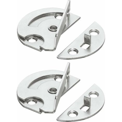 – Fermeture rotative pour rallonge de table – Acier zingué – Diamètre 48mm – Hauteur 15mm – Installation enfoncée ou vissée (1/2)