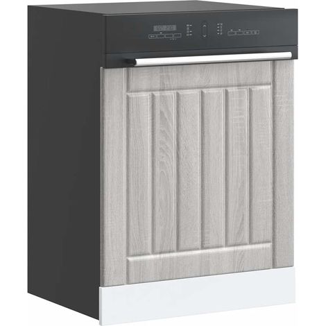 Dishwasher Panel Lucca Grey Sonoma Engineered Wood vidaXL
