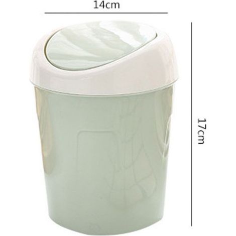HURRISE Poubelle de bureau Corbelle de bureau peut petite mini-table en plastique poubelle avec couvercle droguerie poubelle Verte (1/5)