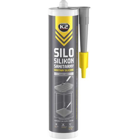 K2 SILIKON SANITARNY 300ml SZARY SILO