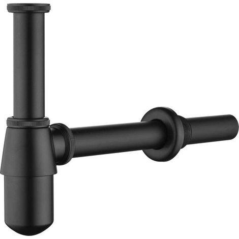 Laiton Siphon de Lavabo, Keymark Universel Syphon avec 200mm Tube Plongeur, 1 1/4 x 32mm Réglable Sifon Anti Odeur Anti-fuite, Noir (1/5)