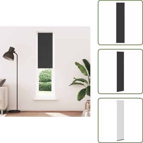 The Living Store Verdunkelungsrollo Schwarz 45x210 cm Stoffbreite 40,7 cm - Fensterrollos (1/5)