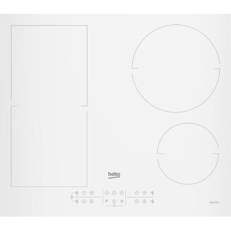 Plaque à induction Beko blanche avec technologie EasyFit, protection contre débordement et surchauffe, blanc (HII64200FMTW) (1/4)