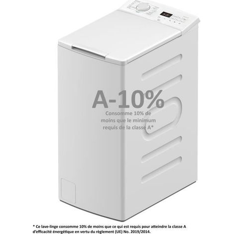 Continental Edison – Lave-linge top 7 kg – Classe énergétique E – 40 cm – 1200 trs/min – Moteur à induction – Design compact pour petits espaces