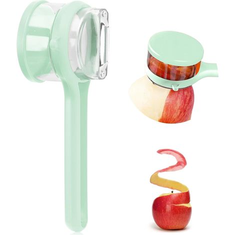 JSSEVN-Couteau à éplucher multifonction avec boîte de rangement, éplucheur avec récipient, lame double face en acier inoxydable pour cuisine (1/5)