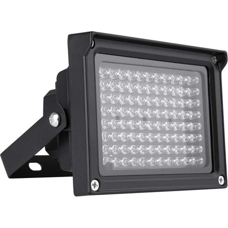 Illuminateur infrarouge 96 LED 850 nm avec capteur 12 V Vision nocturne Étanche pour caméra de sécurité CCTV, Noir