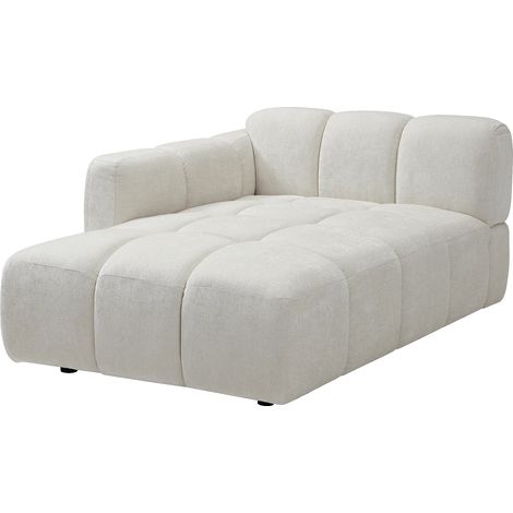 Méridienne gauche en tissu texturé blanc cassé CARLIVI (1/3)