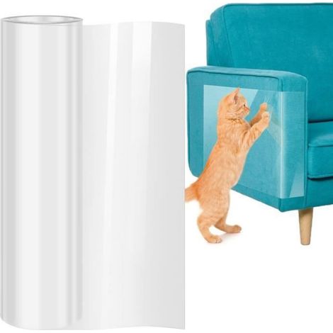 Protecteur Anti-Griffes - Film PVC Auto-Adhésif 45 cm x 3 m - Pour Canapé Table Meubles - 1 Rouleau + 30 Vis