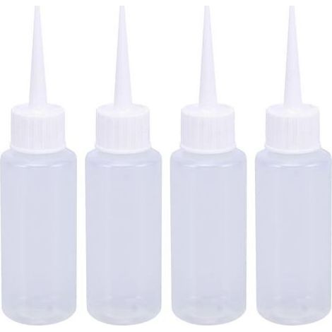 Lot de 4 flacons souples en plastique de 50 ml pour colle liquide (blanc)-13.50X3.20X0.50CM-White (1/3)