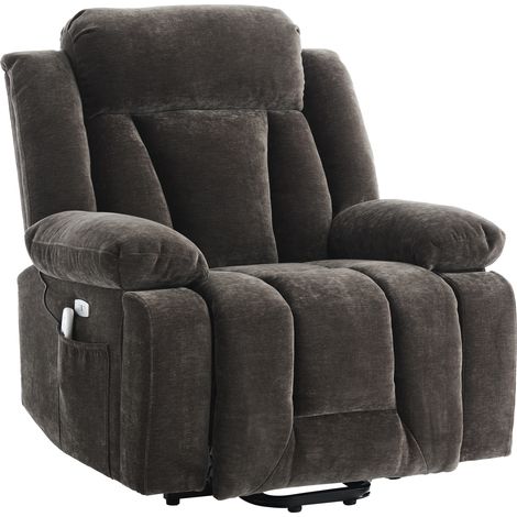 Elektrischer Relaxsessel mit Massage und Aufstehhilfe 95x94x107 cm Braun Stoff (1/5)