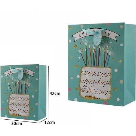 TrAdE Shop Traesio - Set 3 Pz. Buste Busta Da Regalo 30x42x12cm 65911 Varie Fantasie Compleanno Festa - (1/2)