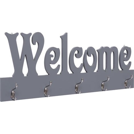 Porte-manteau mural WELCOME Gris 74x29,5 cm (1/5)