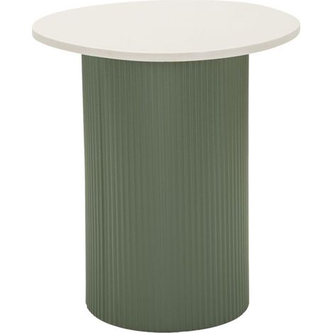 Tavolino Frankfurt Marble in MDF e marmo artificiale verde e bianco 40x42x45 cm