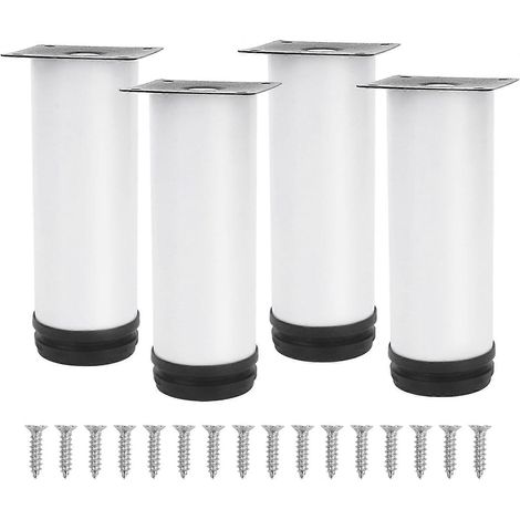 Verstellbare Möbelfüße, 7,87 Zoll (ca. 20 cm), 4er-Set, inklusive Befestigungsschrauben, geeignet für Sofa, Tisch und Bett, 3,15 Zoll (ca. 8 cm), Weiß