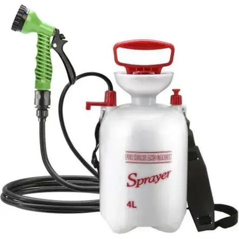 Douche portable (4 L) pour le camping, douche extérieure avec tuyau de 3 m pour les voyages et la randonnée, pulvérisateur multifonction pour l'arrosage et le lavage de voiture