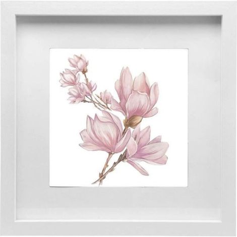 Cadre Photo - 40x40 cm - MDF et Verre - Style 3D Profondeur 3 cm - Blanc - 1 Pièce (1/4)