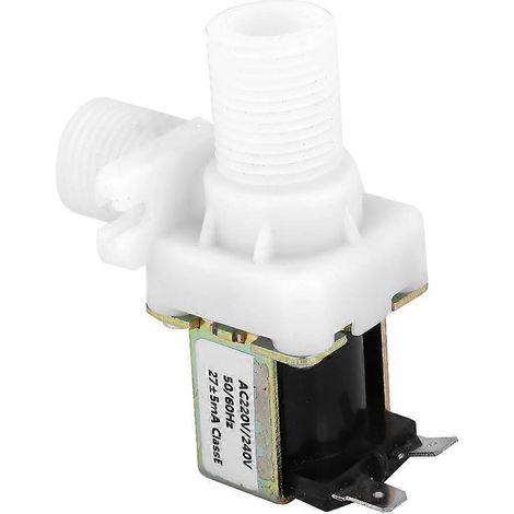 Kunststoff-Magnetventil, rechtwinkliger Wassereinlass-Durchflussschalter G1/4 Zoll NC für Wasserspender, AC 220–240 V