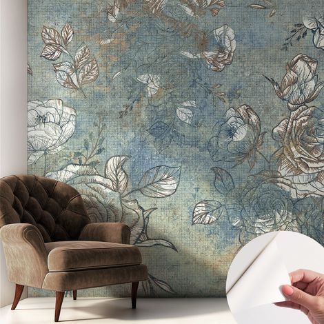 Fototapete Selbstklebend - Wandtattoo - leicht anzubringen - Wandverkleidung Romantische Rosen 250x250 cm (1/5)