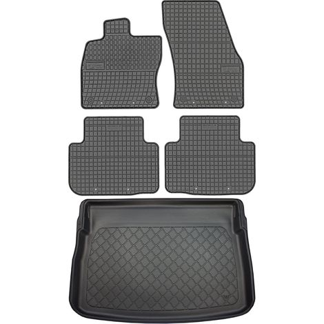 Ensemble de tapis de sol en caoutchouc pour Volkswagen Golf Sportsvan Minivan (05.2014-2020) + tapis de coffre (1/5)