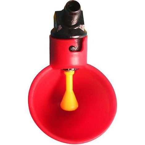 Automatic chicken waterers, bird waterers, watering cups, red plastic bowl dispensers, chicken, duck, bird, poultry yards, water feeder for (1/4)