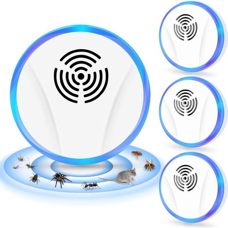 Ultrason Souris et Rats, 4 pièces Repulsif Souris et Rats Ultrason Puissant, Électroniquement Ultrasons Anti Rongeurs pour Repousser Les Souris, Moustiques, Cafards, Guêpes (1/5)