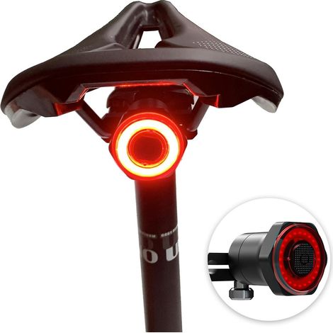 Intelligentes Fahrradrücklicht, USB-aufladbares, wasserdichtes Bremslicht, blinkendes Fahrradrücklicht