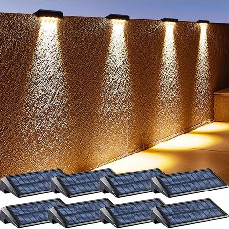 Lot de 8 Lampes Solaires LED Extérieures – Appliques Murales et Lumières de Plate-Forme Étanches IP65 (1/5)