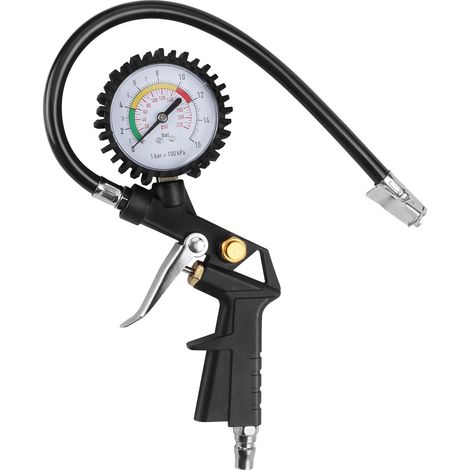 Numérique Manomètre Pression Pneu, Embout de Gonflage Pneu Manomètre, Précis Multifonctionnel Jauge pour Voiture Moto Vélo Camion - (1/5)