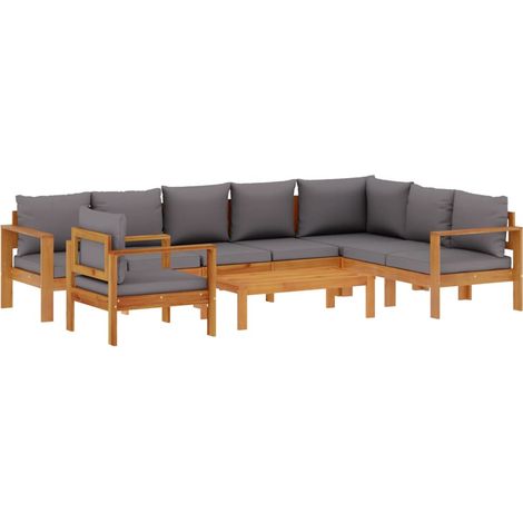 Maison Exclusive - Salon de jardin avec coussins 6 pcs bois d'acacia solide (1/5)
