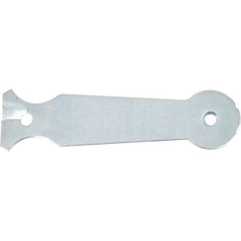 Patte de fixation porte/mur TORBEL zinguée crochet arrondi acier 220 mm 2 trous couleur argent (1/3)
