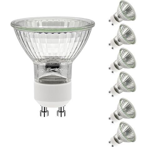 GU10 35W Halogenlampen, GU10 dimmbar, Halogenlampen GU10 2700K Warmweiß, 230V Halogen 35W Birne, Halogenreflektor 50x53mm, Halogen Spot Deckenlampe 420LM, 6er Pack