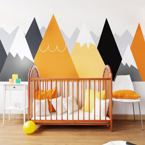 Stickers muraux enfants - Décoration chambre bébé - Autocollant Sticker mural géant enfant montagnes scandinaves LICAKA - 40x60cm (1/5)
