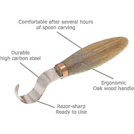 Outils de sculpture sur bois : gouge coudée et cuillère (1/2)