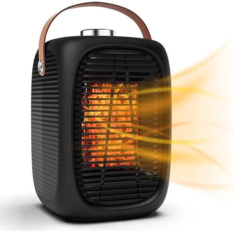 [NUNCA UTILIZADO]Calefactor de ventilador silencioso y de bajo consumo de 800w/1300w, dos niveles de potencia, multifuncional, para salón, de cerámica, color negro. (1/4)