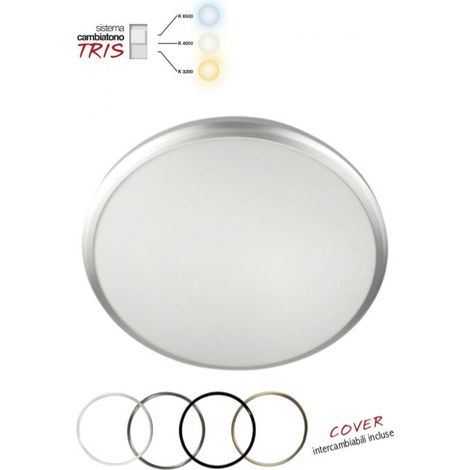 Plafoniera LED Cambiatono 32W Tonda Diametro 370 Tricolor