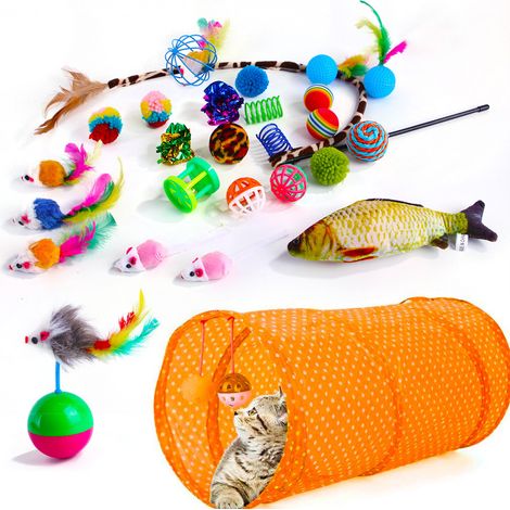 Ensemble de 27 jouets pour chat, tunnel pour chat, jouet interactif (1/5)