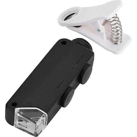 60- bis 100-fache optische Zoom-LED-Mikroskoplinse mit Klemme für Mobiltelefone (1/5)