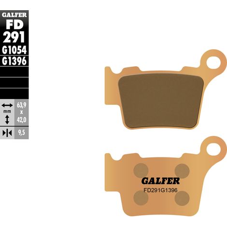 PASTILLAS DE FRENO GALFER KH368 DE METAL SINTERIZADO (DORADO) PARA USO FUERA DE CARRETERA