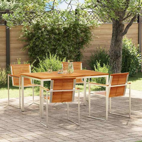 Garten Essgruppe 5 pcs Braun Massivholz Teak (1/5)