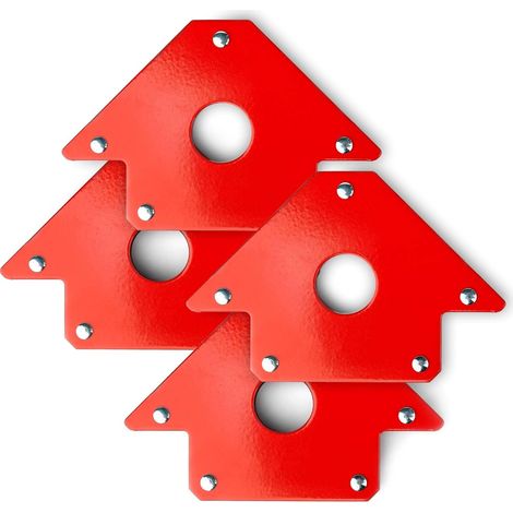 Kit 4x Aimants de soudure avec Force de maintien de 20 kg, Équerre magnétique de 150 x 102 x 16 mm, 45°, 90°, 135°, Positionneurs de soudage (1/5)