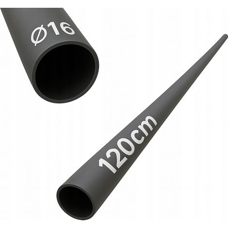 Tube en acier - 120 cm - Ø 16 mm - Noir - Résistant - Idéal pour garde-corps et balustrades