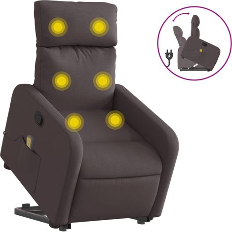 Maison Exclusive - Massagesessel mit Aufstehhilfe Dunkelbraun Sto