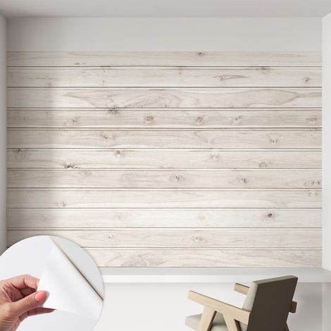 Selbstklebend Tapete - abwaschbar - Raumgestaltung Schlafzimmer Wohnzimmer Tapete Naturholz 152x104 cm (1/5)