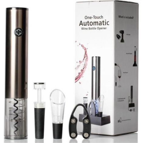 Tire Bouchon Electrique 6 en 1 sans-Fil,Ouvre-Bouteille Automatique Coupe-Capsule Chargeur USB,Coupe-Capsule,Bouchon à TIRE-BOUCHON (1/4)