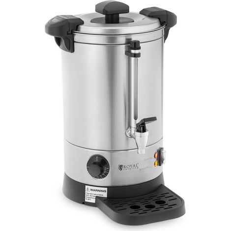 Calentador de agua de doble pared con desag眉e, 6,1 L, 1500 W, color plata. (1/5)