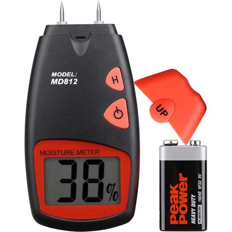Humidimètre pour Bois - Portable avec Écran LCD Numérique HD - Plage de Mesure de 5 % à 40 % - Précision de +/- 1 % (1/5)