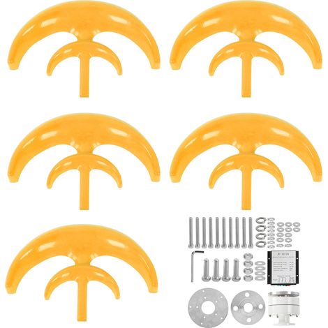 Éolienne 400W Double Couche 5 Pales Générateur Électrique Jaune 12V pour Recharge Maison Jardin Camping (1/5)