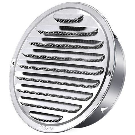 Stainless Steel Round Exhaust Pipe Ventilation Grille 120mm, Air Outlet Hood, Round Air Exhaust Grille, Smoke Extraction Hood with Mosquito Net (1/4)